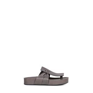 Uma Wang Women Dark Grey Leather Square Fussbett Sandals